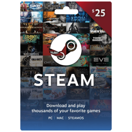 خرید گیفت کارت 25 دلاری استیم