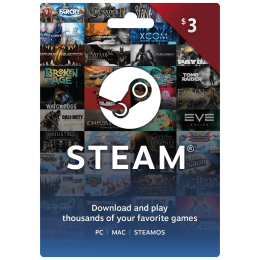 خرید گیفت کارت 3 دلاری استیم