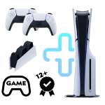 باندل PS5 اسلیم استاندارد به همراه دسته اضافه، شارژر دسته و پک بازی و گارانتی