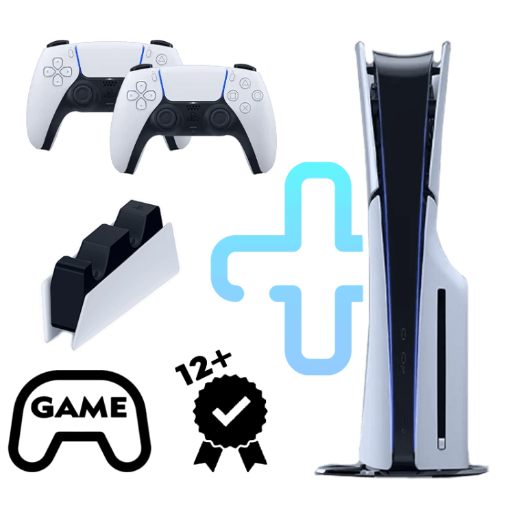 باندل PS5 اسلیم استاندارد به همراه دسته اضافه، شارژر دسته و پک بازی و گارانتی - Image 1